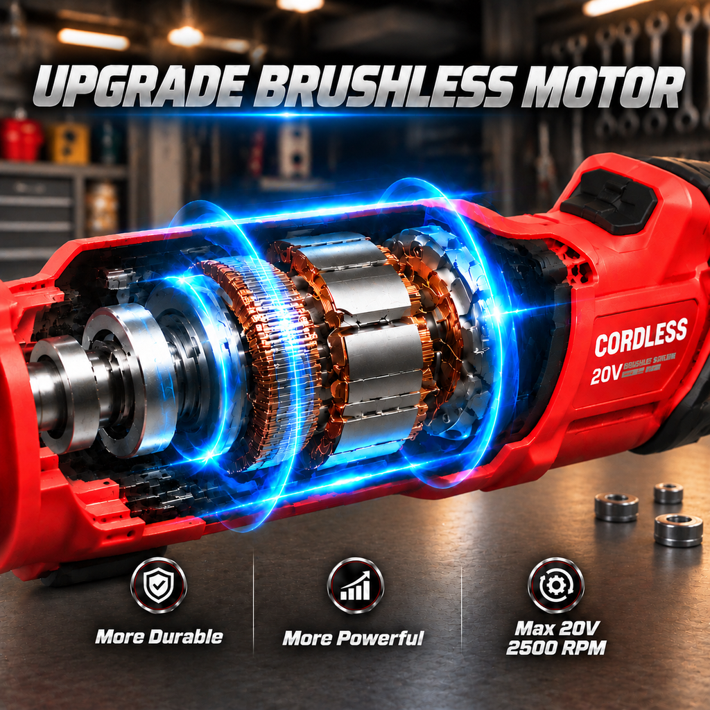 20V MAX Cordless Burnishing Machine, Brushless 6-Speed Surface Conditioning Tool, 600–2500 RPM, Compatible with Milwaukee M18 Batteries, for Metal, Wood and Plastic, Tool Only