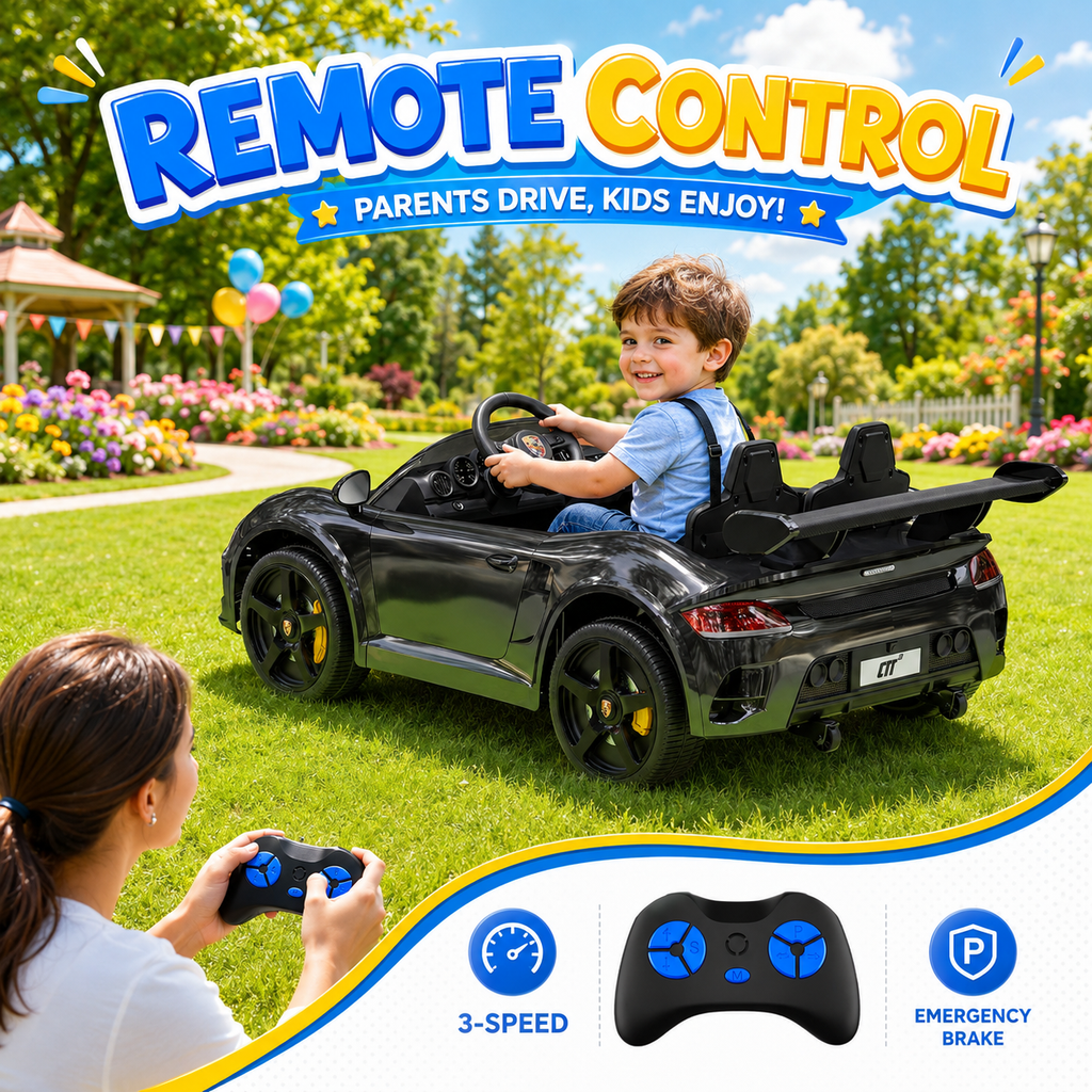 RUF Licensed Kids Ride On Drift Car, 24V 9AH Electric Sports Car with Dual 540 Motors,Up to 5 MPH