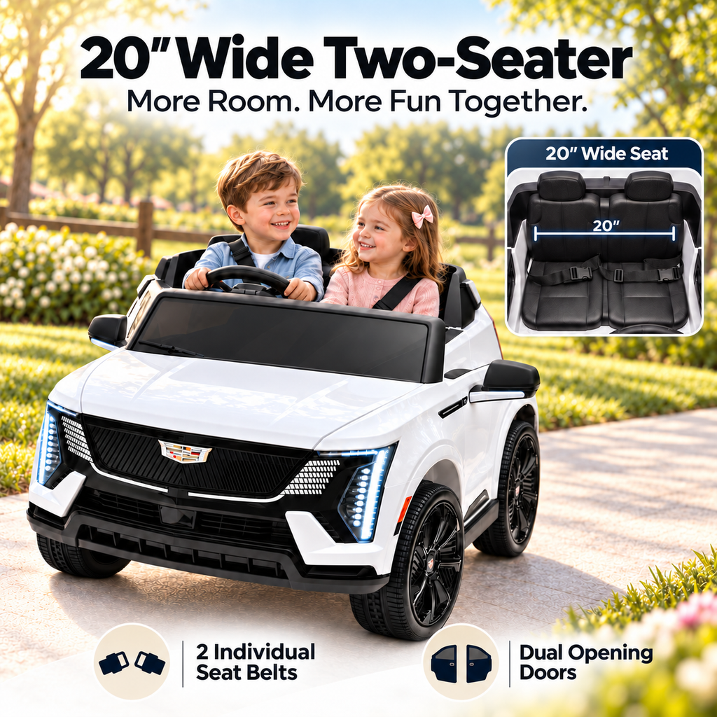 Officially Licensed Cadillac Escalade IQ 2025 24V Ride-On SUV, 4-Motor 4WD, 2-Seater, Parent Remote, LED Lights, Ages 3+