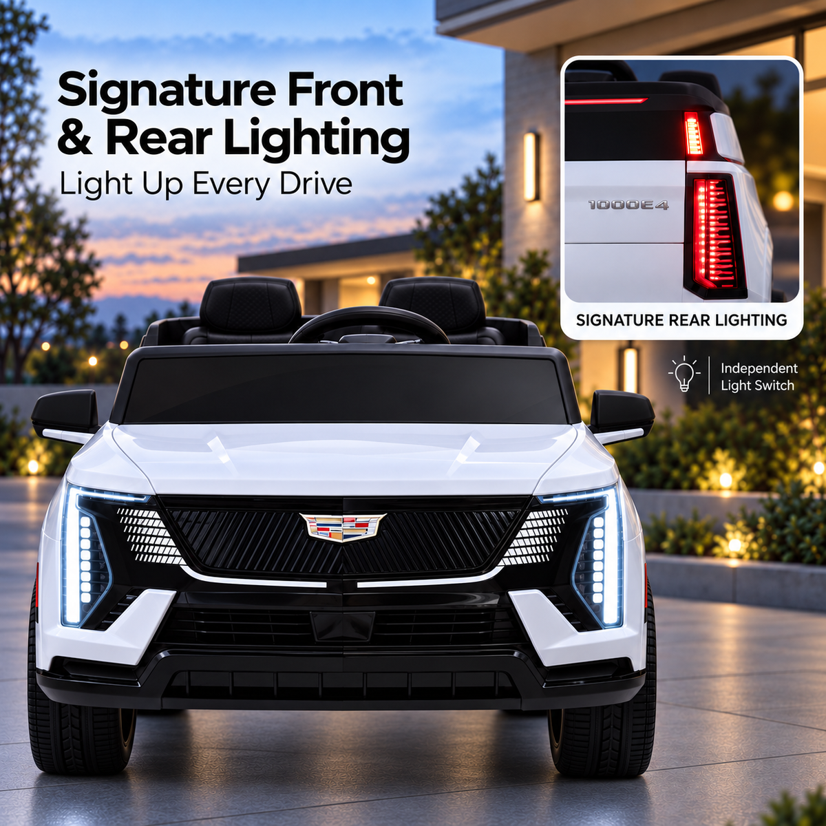 Officially Licensed Cadillac Escalade IQ 2025 24V Ride-On SUV, 4-Motor 4WD, 2-Seater, Parent Remote, LED Lights, Ages 3+