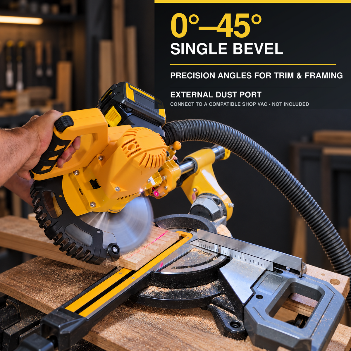 YorRover 8-1/4 in. Brushless Sliding Miter Saw, Compatible with DeWalt 20V MAX Batteries, 12.2 in. Crosscut, Tool Only