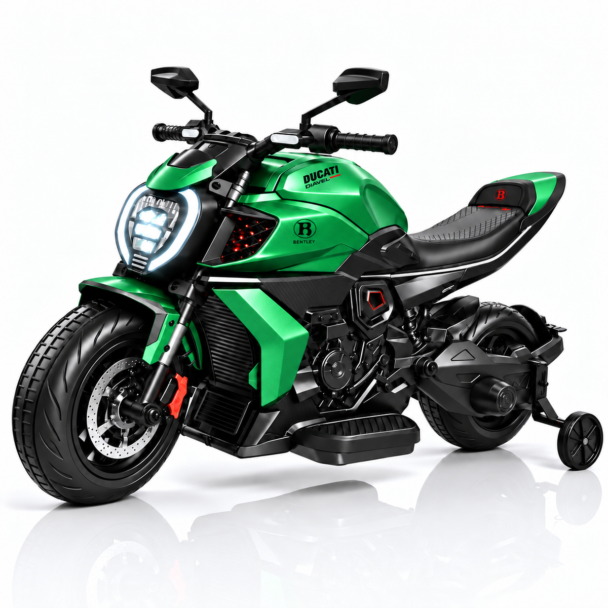 YorRover 24V Kids Ride-on Motorcycle, Ducati Licensed, Dual Motors, Training Wheels