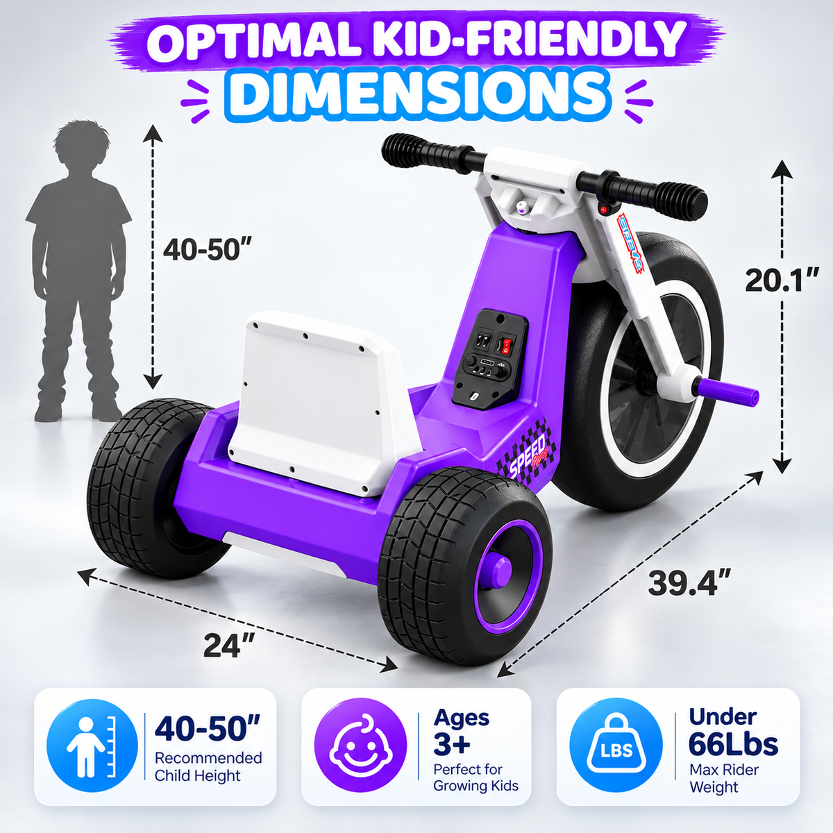 24V 4.5Ah Kids Electric Tricycle, 5 MPH Ride On Toy, Adjustable Seat, LED Front Wheel & Music, Kids 3+
