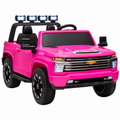YorRover Officially Licensed Chevrolet Silverado HD 24V 4WD 2-Seater Ride-On Truck, Pink