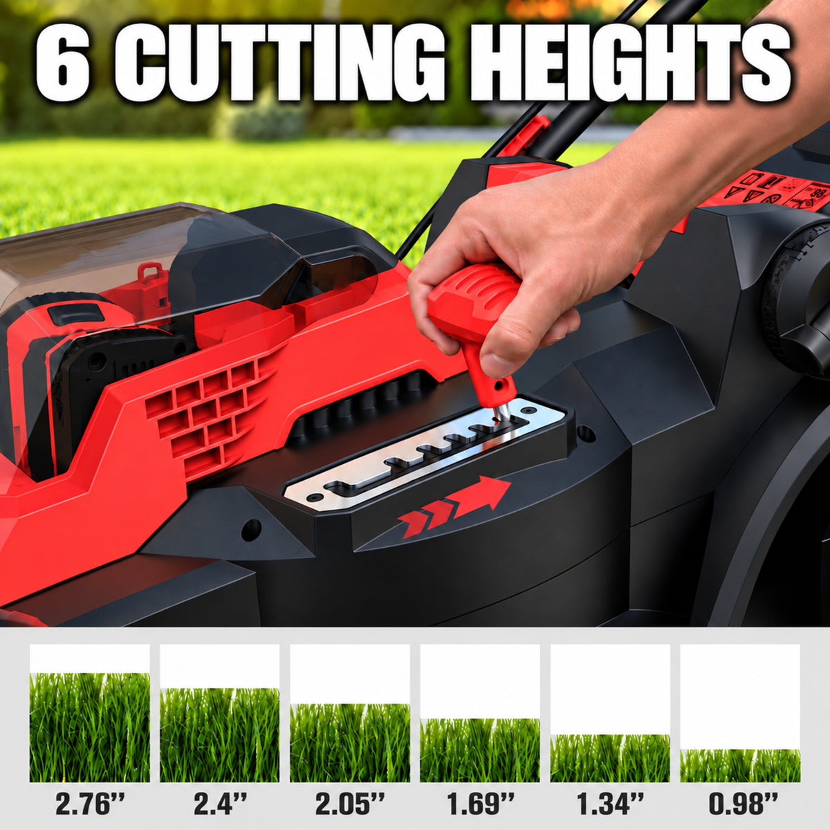 2 x 18V Cordless Lawn Mower, 19-Inch Brushless Push Mower, 6 Cutting Heights, 2-in-1 Mulching & Bagging, 50L Grass Bag, Compatible with Milwaukee 18V  Battery, Batteries Not Included