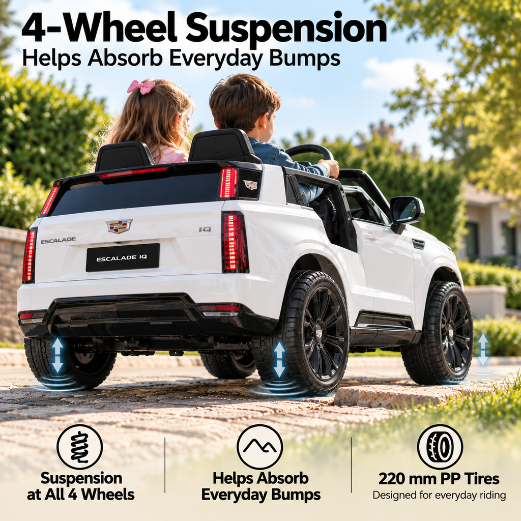 Officially Licensed Cadillac Escalade IQ 2025 24V Ride-On SUV, 4-Motor 4WD, 2-Seater, Parent Remote, LED Lights, Ages 3+