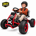 36V Electric Go Kart for Kids Ages 6+, 600W Motors, 4.7-10.3 MPH, Adjustable Steel Frame, 265 lb Capacity, Red