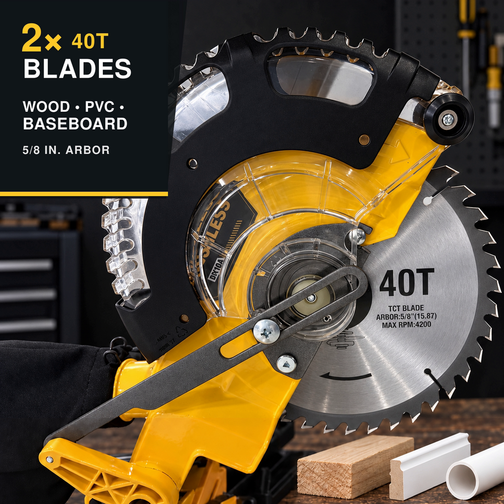 YorRover 8-1/4 in. Brushless Sliding Miter Saw, Compatible with DeWalt 20V MAX Batteries, 12.2 in. Crosscut, Tool Only