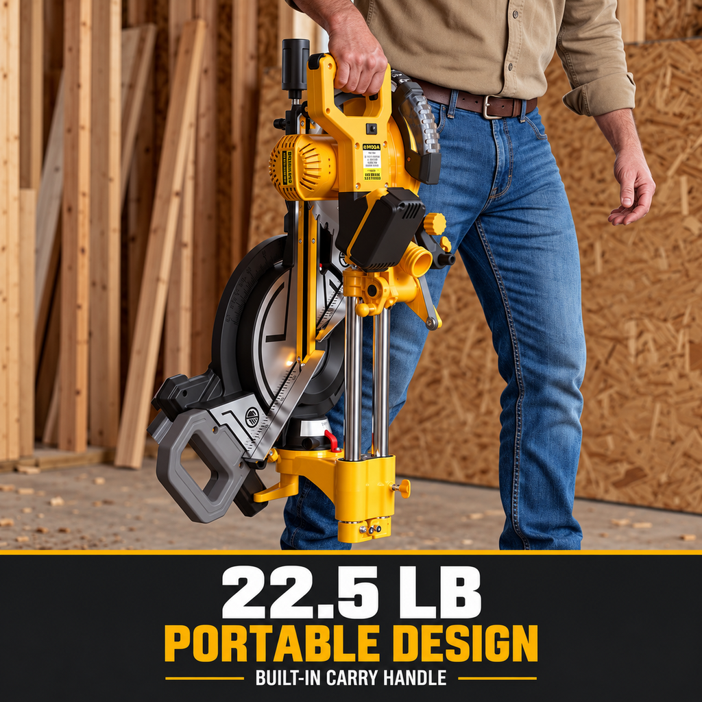 YorRover 8-1/4 in. Brushless Sliding Miter Saw, Compatible with DeWalt 20V MAX Batteries, 12.2 in. Crosscut, Tool Only