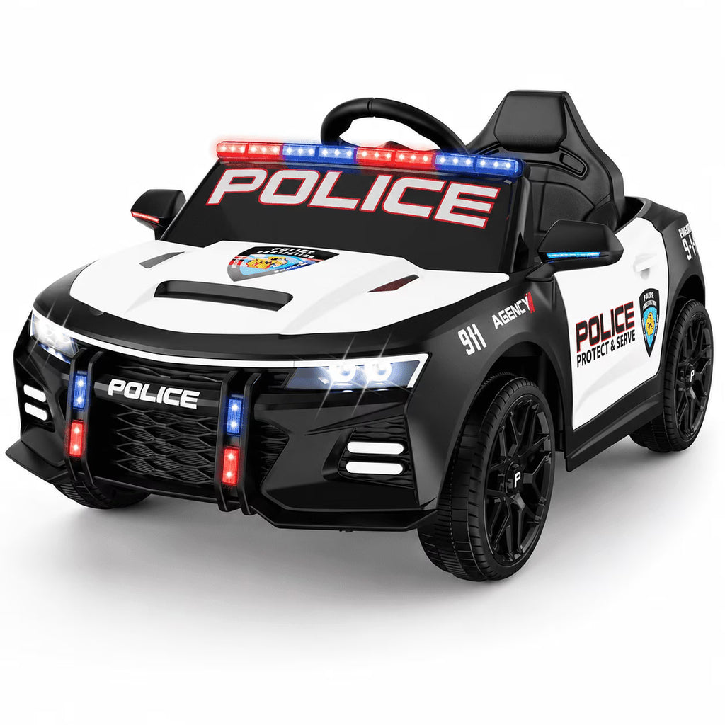Kids Ride On Police Car, 12V Electric Car w/2.4G Remote Control, Siren, Speaker & Flashing Police Lights, Bluetooth Music & USB, Birthday & Christmas Gift for Kids Ages 3-5