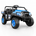 24V Ride on Toys for Big Kids, 4WD Ride on Car w/Remote Control 2-Seater Electric UTV Car, Pickup Trunk Bed, Extra Shovel, Battery Indication, 2 Speeds, Music, Wireless, LED Lights