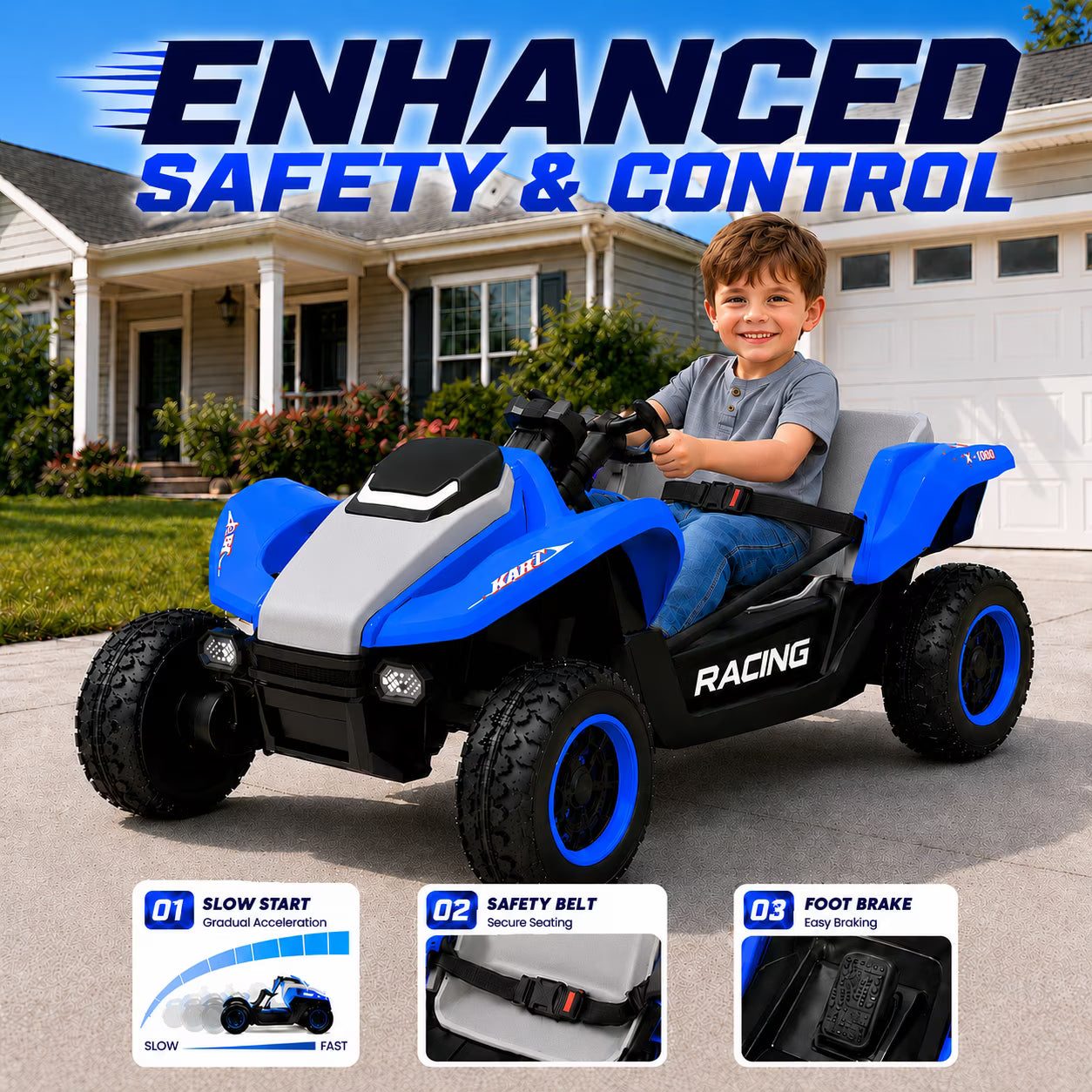 24V Ride On Car for Kids, 2-Seater UTV with 4WD 300W Motor, Remote Control, Slow Start & Spring Suspension, Bluetooth, LED Lights, Birthday / Xmas Gift for Boys and Girls