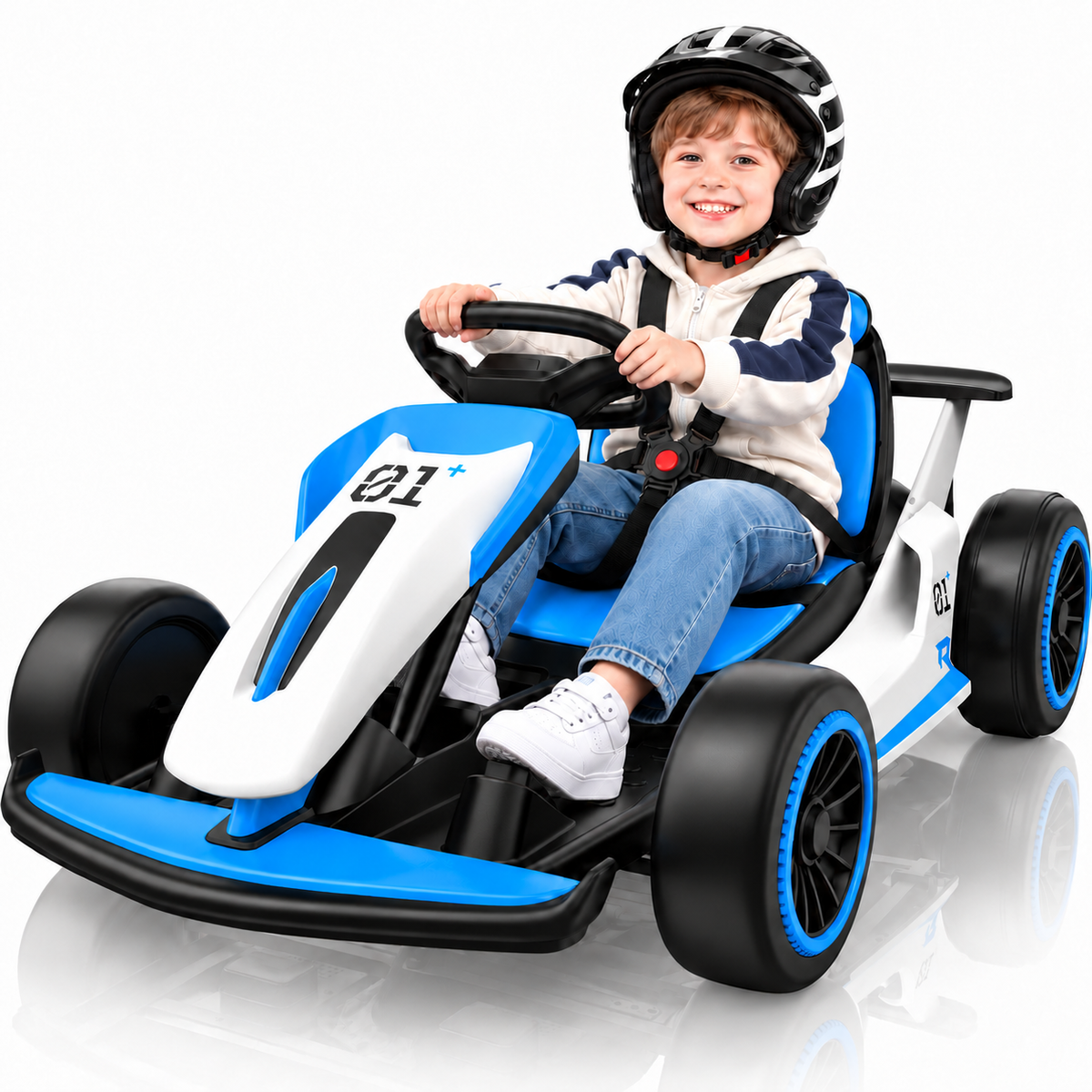24V 9Ah Upgraded Go Kart, Electric Drift Car 400W Motors for Kids Aged 6-12,360° Drifting Fun & Full Metal Frame, 80+ Min Ride Time, Soft Start & 5-Point Safety Harness