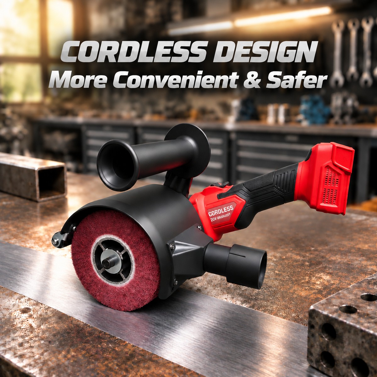 20V MAX Cordless Burnishing Machine, Brushless 6-Speed Surface Conditioning Tool, 600–2500 RPM, Compatible with Milwaukee M18 Batteries, for Metal, Wood and Plastic, Tool Only
