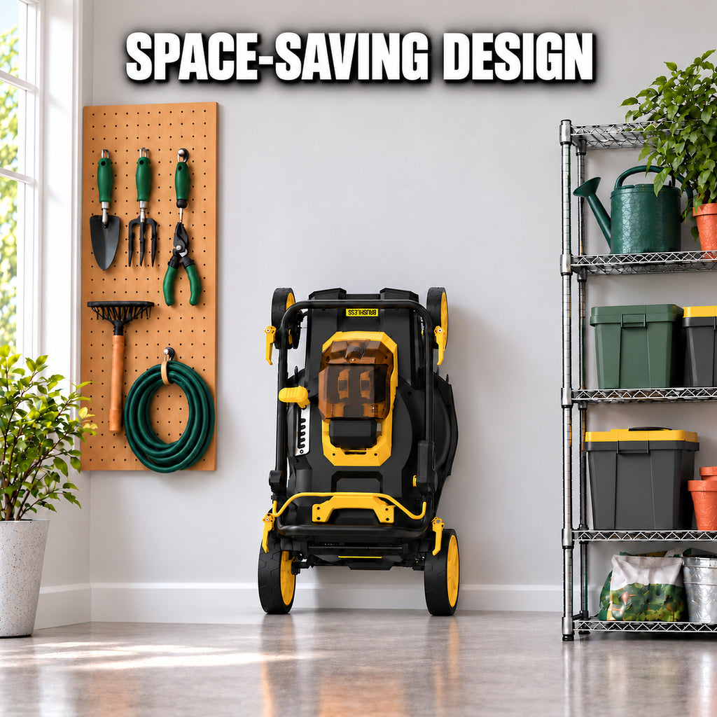 2 x 20V Cordless Lawn Mower, 19-Inch Brushless Push Mower, 6 Cutting Heights, 2-in-1 Mulching & Bagging, 50L Grass Bag, Compatible with DEWALT 20V MAX Batteries, Batteries Not Included