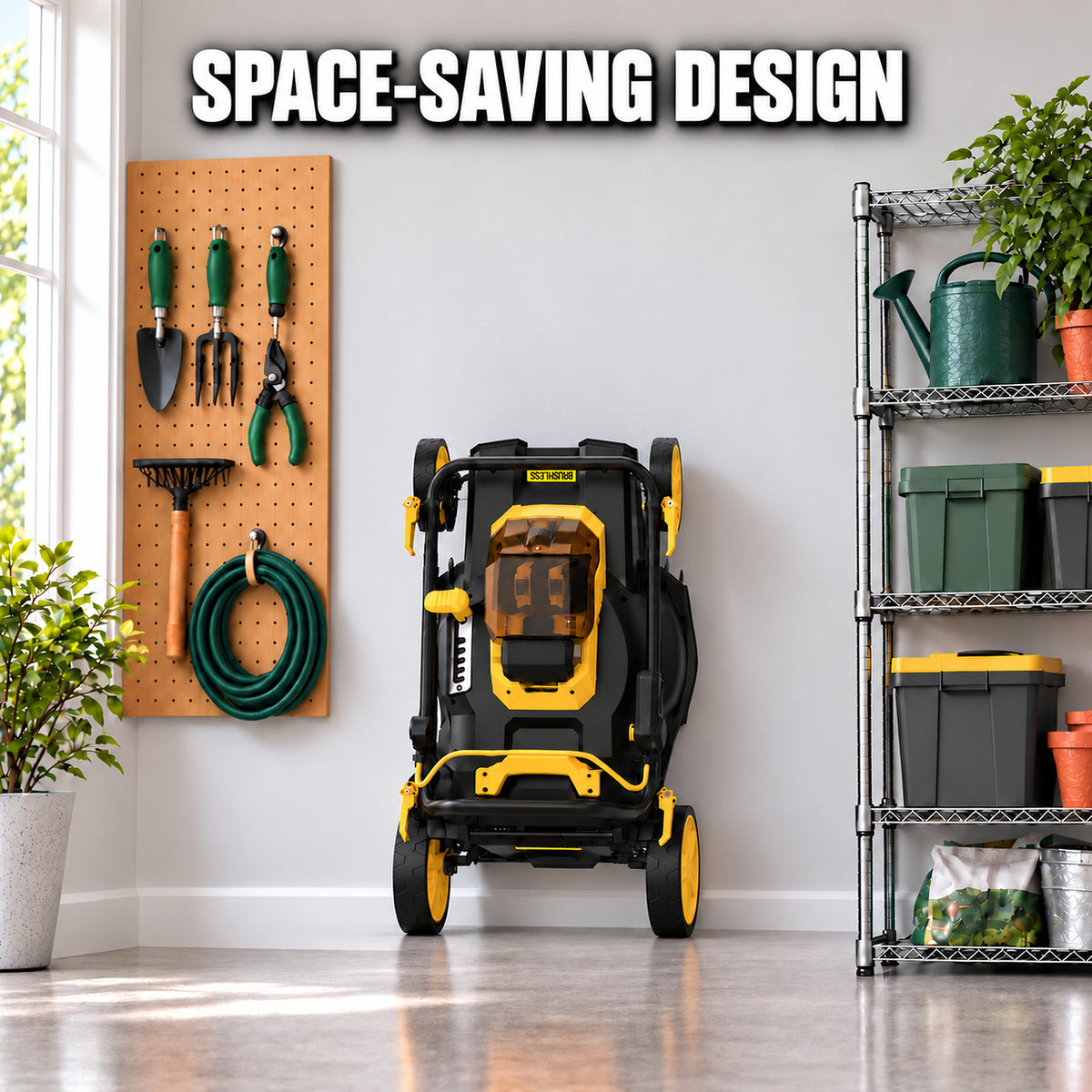 2 x 20V Cordless Lawn Mower, 19-Inch Brushless Push Mower, 6 Cutting Heights, 2-in-1 Mulching & Bagging, 50L Grass Bag, Compatible with DEWALT 20V MAX Batteries, Batteries Not Included
