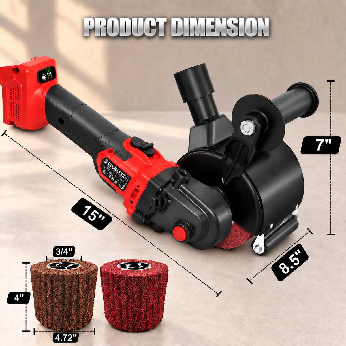 20V MAX Cordless Burnishing Machine, Brushless 6-Speed Surface Conditioning Tool, 600–2500 RPM, Compatible with Milwaukee M18 Batteries, for Metal, Wood and Plastic, Tool Only