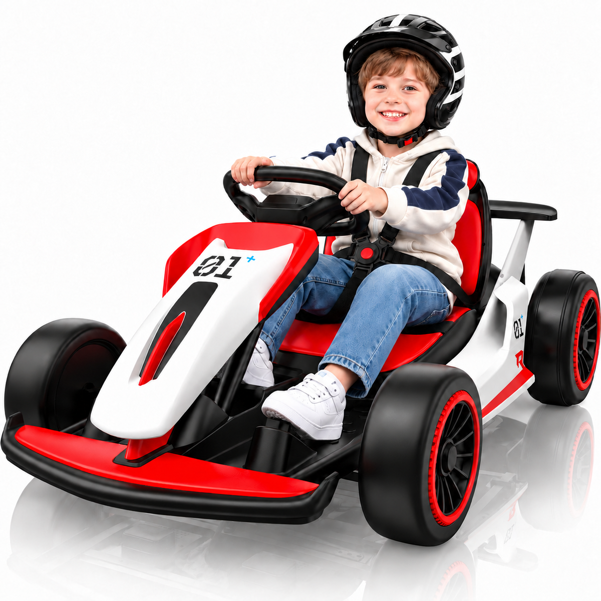 24V 9Ah Upgraded Go Kart, Electric Drift Car 400W Motors for Kids Aged 6-12,360° Drifting Fun & Full Metal Frame, 80+ Min Ride Time, Soft Start & 5-Point Safety Harness